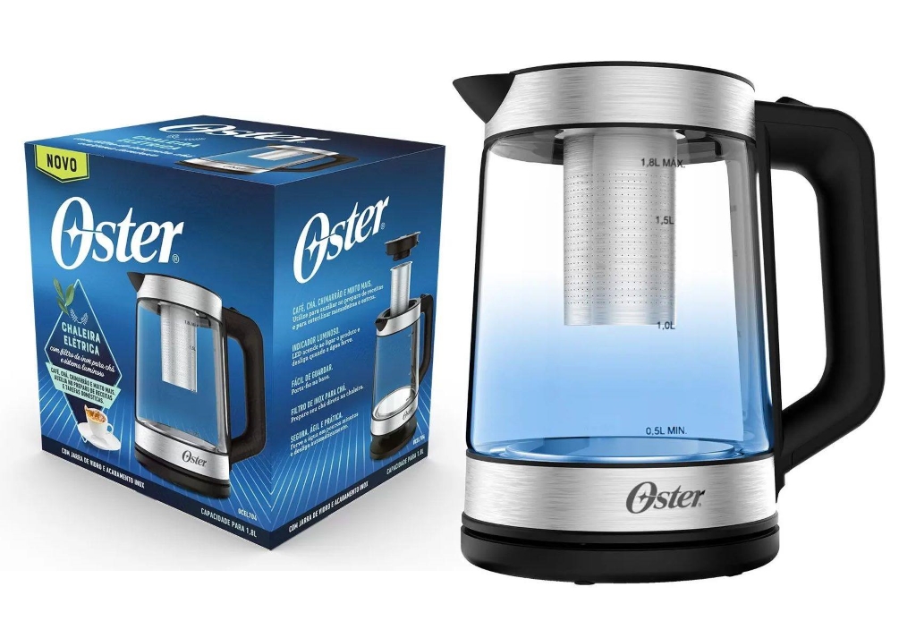Chaleira elétrica Oster com infusor – Chá perfeito em segundos!